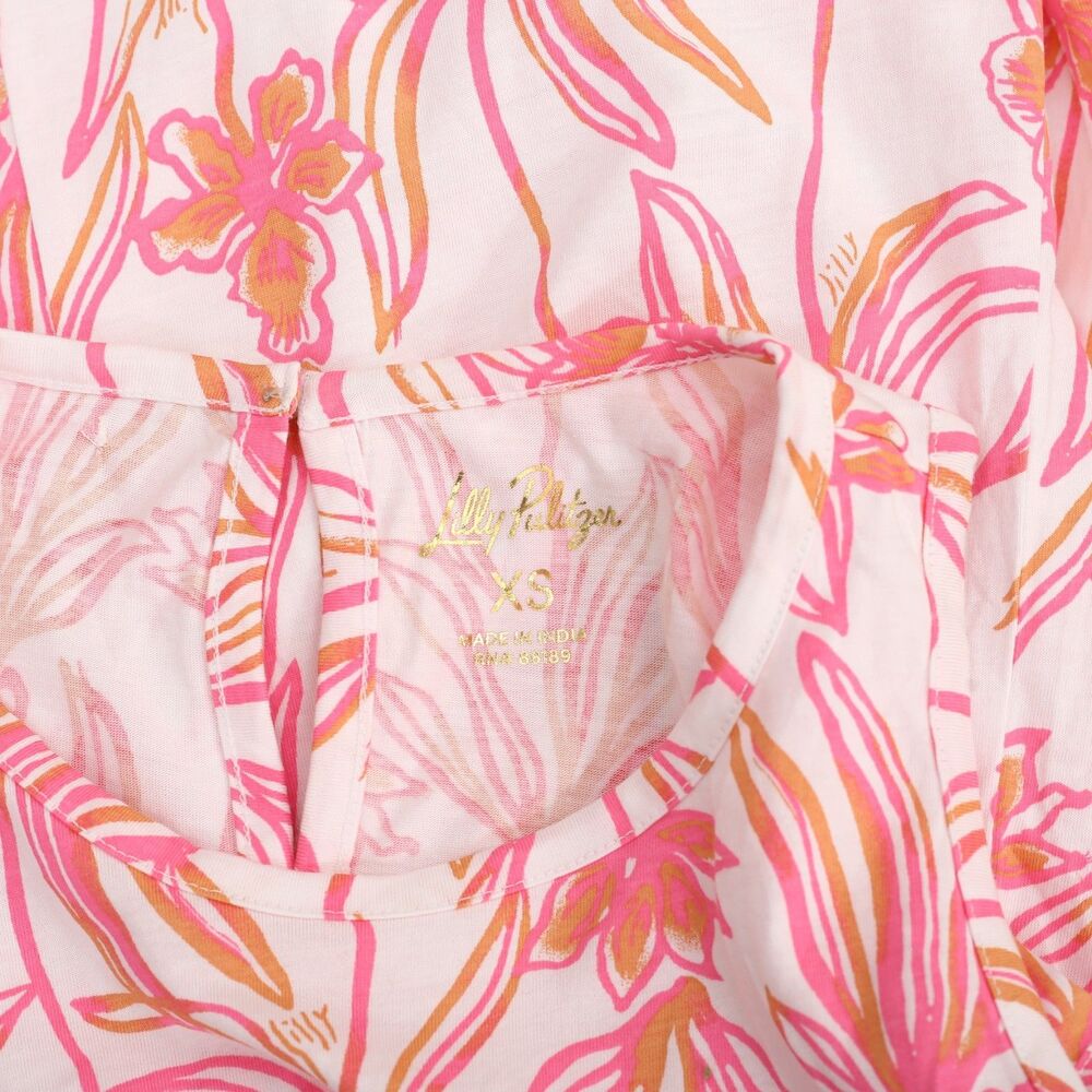 Lilly Pulitzer Dixi Mini Swing Dress Floral Print Beach Cotton Pink XS 287909 - Picture 6 of 6